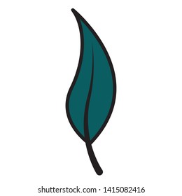 green leaf botanical foliage icon on white background vector illustration