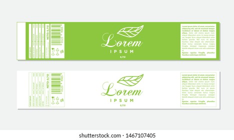 green leaf, bottle label template 