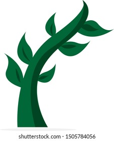 green leaf branch graphic vector