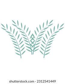 green leaf with branch, vector best illustration design.
