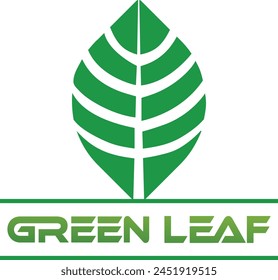 Green Leaf Brand logo. Green Leaf lettering logo natural organic eco company logo. Icons Green leaf ecology nature element vector. landscape design, garden, plant, nature 
and ecology vector logo.