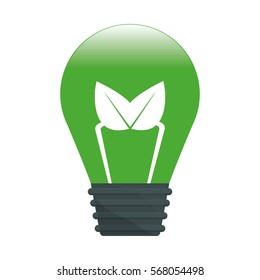 Green leaf bulb image design, vector illustration icon
