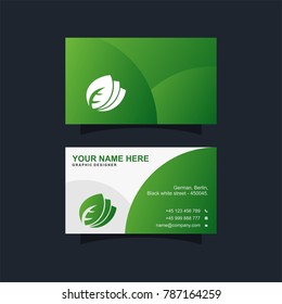 green leaf business card vector design