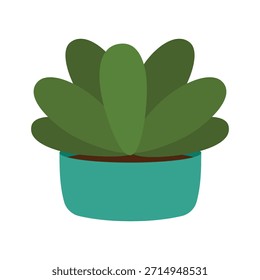 cacto folha verde em pote de desenho animado elemento