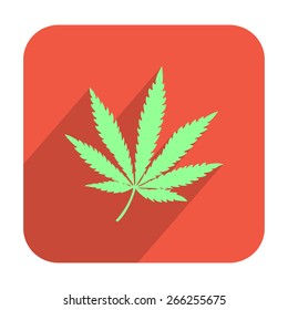 Green leaf of cannabis icon