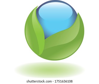 Hoja verde con ilustración de cuidado