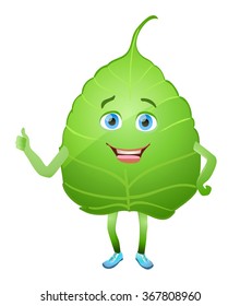 green leaf cartoon character