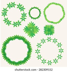 Green leaf in circle element