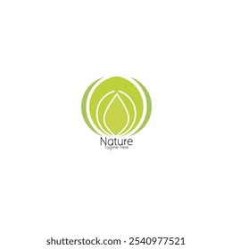 Green leaf circle logo design templates. Nature logo design templates.