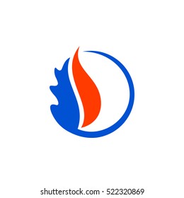 green leaf circle logo vector
