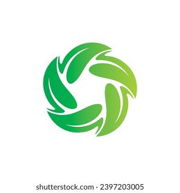 green leaf circle organic logo