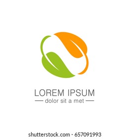 green leaf circle organic logo