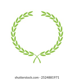 green leaf circle vector logo design