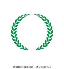 green leaf circle vector logo design