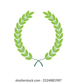 green leaf circle vector logo design