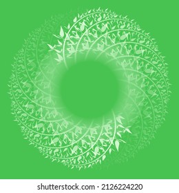 green leaf circular art pattern for background