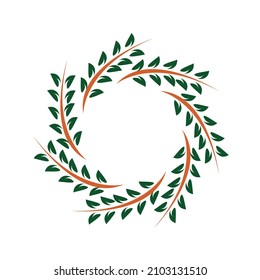 Green leaf circular for decoration