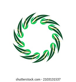 Green leaf circular for decoration