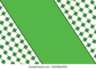 Borde geométrico de la tarjeta postal del trébol de la hoja verde 4×6 pulgadas con la base verde central de la Plantilla para el día de San Patricio