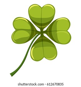 Green leaf clover icon. Cartoon illustration of green leaf clover vector icon for web