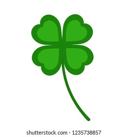 green leaf of clover on white background