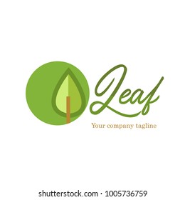 Green Leaf company logo and bussines vector icon