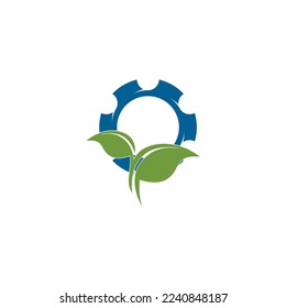 Concepto de hoja verde con el diseño del logotipo del equipo. ilustración vectorial