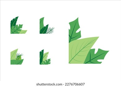 Green Leaf Corner Design Vector