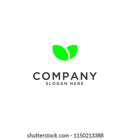 Green Leaf Cosmetic Logo illustrated vector design