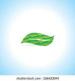 green leaf created with many leaf vector illustration