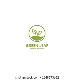 Logo de diseño creativo de hoja verde