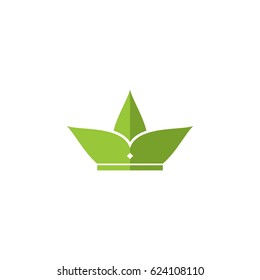 green leaf crown icon logo vector