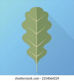 Green leaf with curve corners abstract flat vector image 