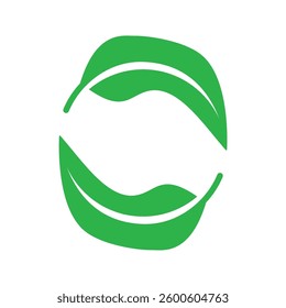 Green Leaf and cycle symbol illustration. Templates for design, posters, projects, banners, logo, and business cards. Sustainability vector design.