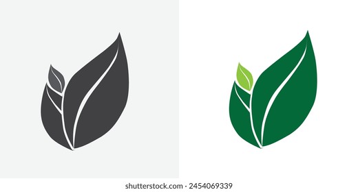 Green Leaf Design Icon On White Background Various Shapes Of Green Tree Leaves With Transparent Background