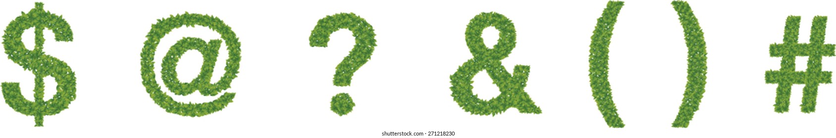 green leaf design like Math Symbol Set  Eco idea - Vector 
