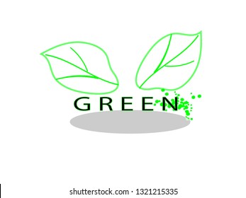 Green leaf design logo