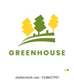 green leaf design logo with fresh colored circle for plantation plantation farming