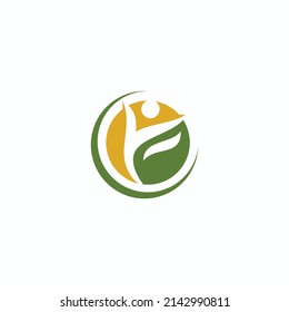 green leaf design logo vector