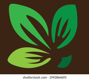 the green leaf design vector. 
