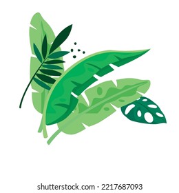 green leaf digital illustration image for scenery decoration