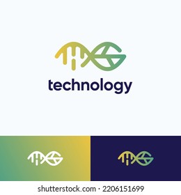 green leaf DNA organic logo design