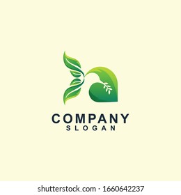 Green Leaf Dove Logo Design
