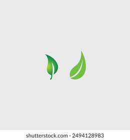 Green leaf, eco leaf, bio, forest, flora, leaf shape logo template