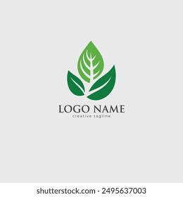 Hoja verde, verde, eco, bio, icono Plantilla de Vector totalmente editable