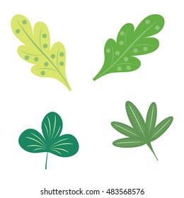 Green leaf eco design element icon