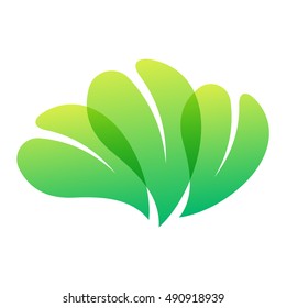 Green leaf eco design element icon