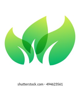 Green leaf eco design element icon