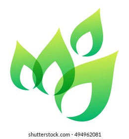 Green leaf eco design element icon