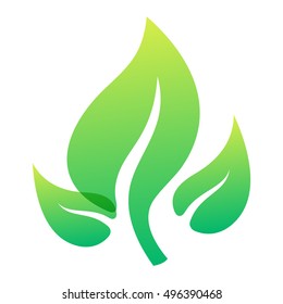 Green leaf eco design element icon